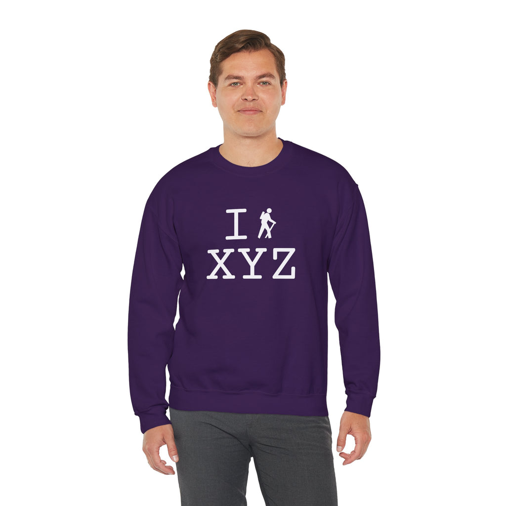I Hike sweatshirt, white hiker