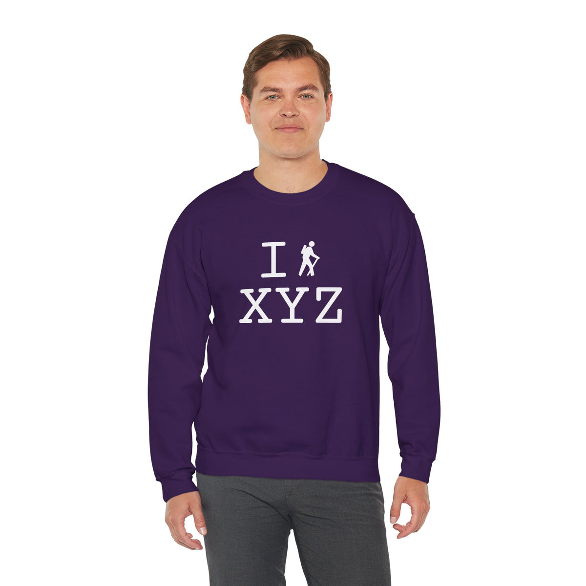 I Hike sweatshirt, white hiker