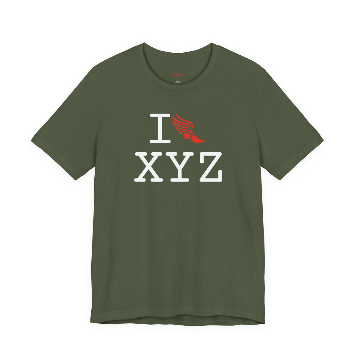 I Run unisex T, red logo
