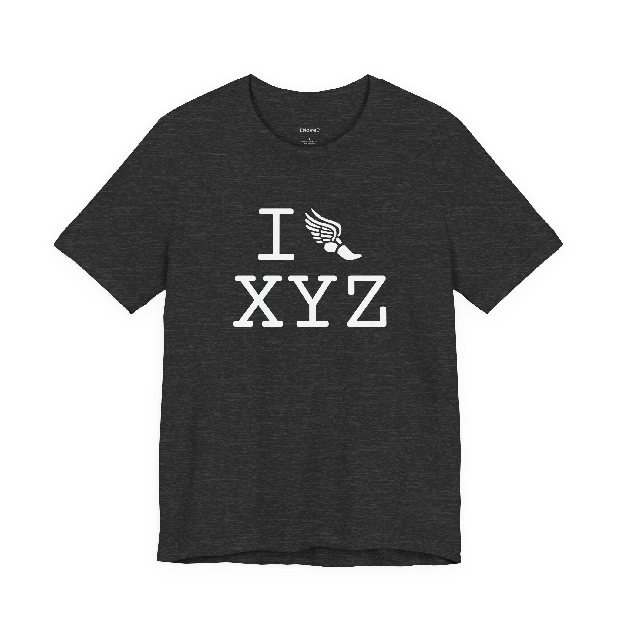 I Run ___ unisex T, white logo