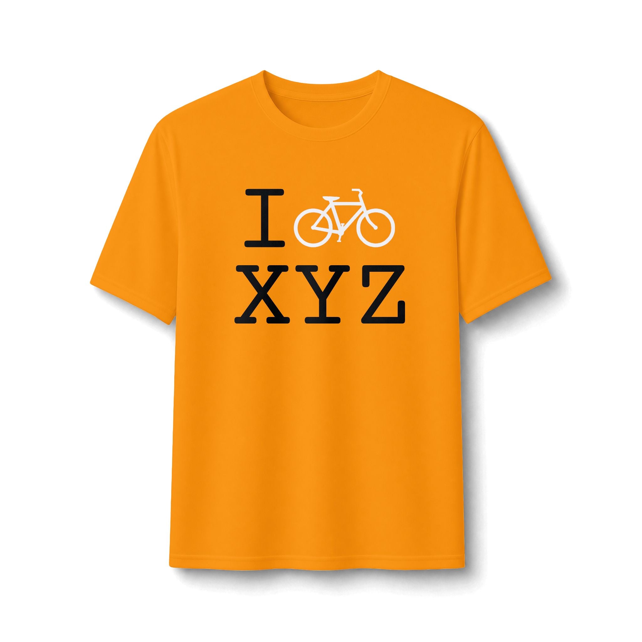"I Bike ___" athletic T, white bike