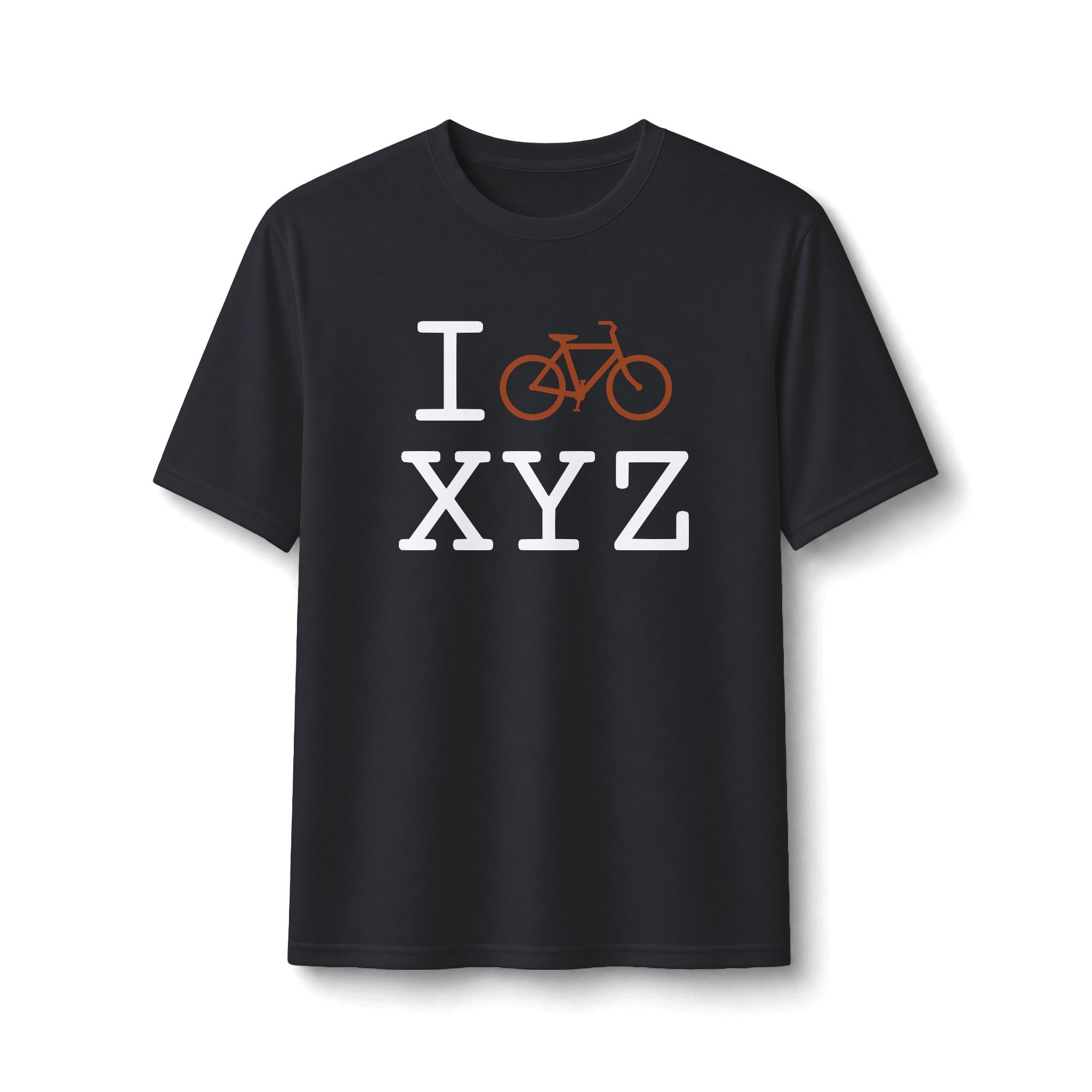 "I Bike ___" athletic T, autumn bike