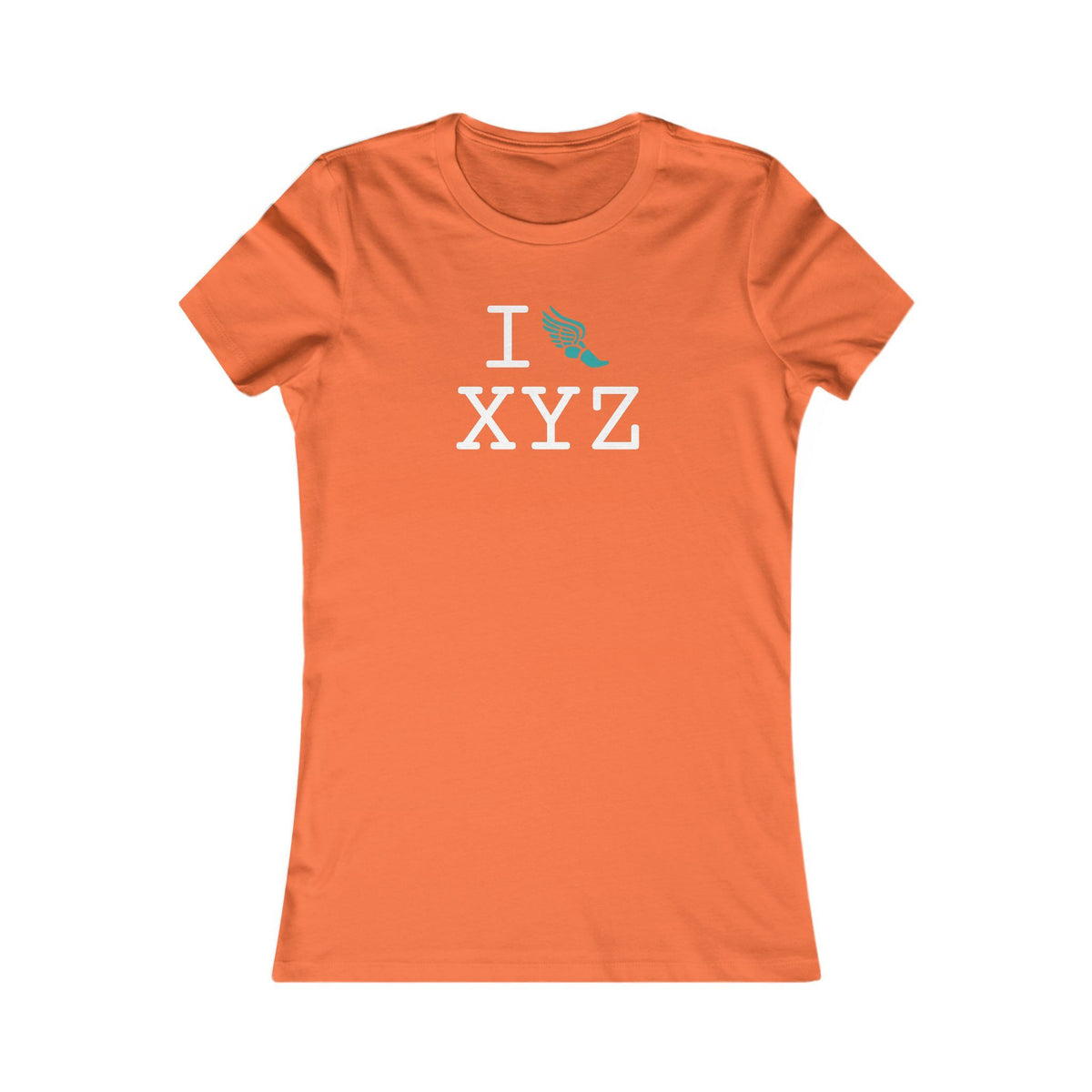 I Run women's T, teal logo