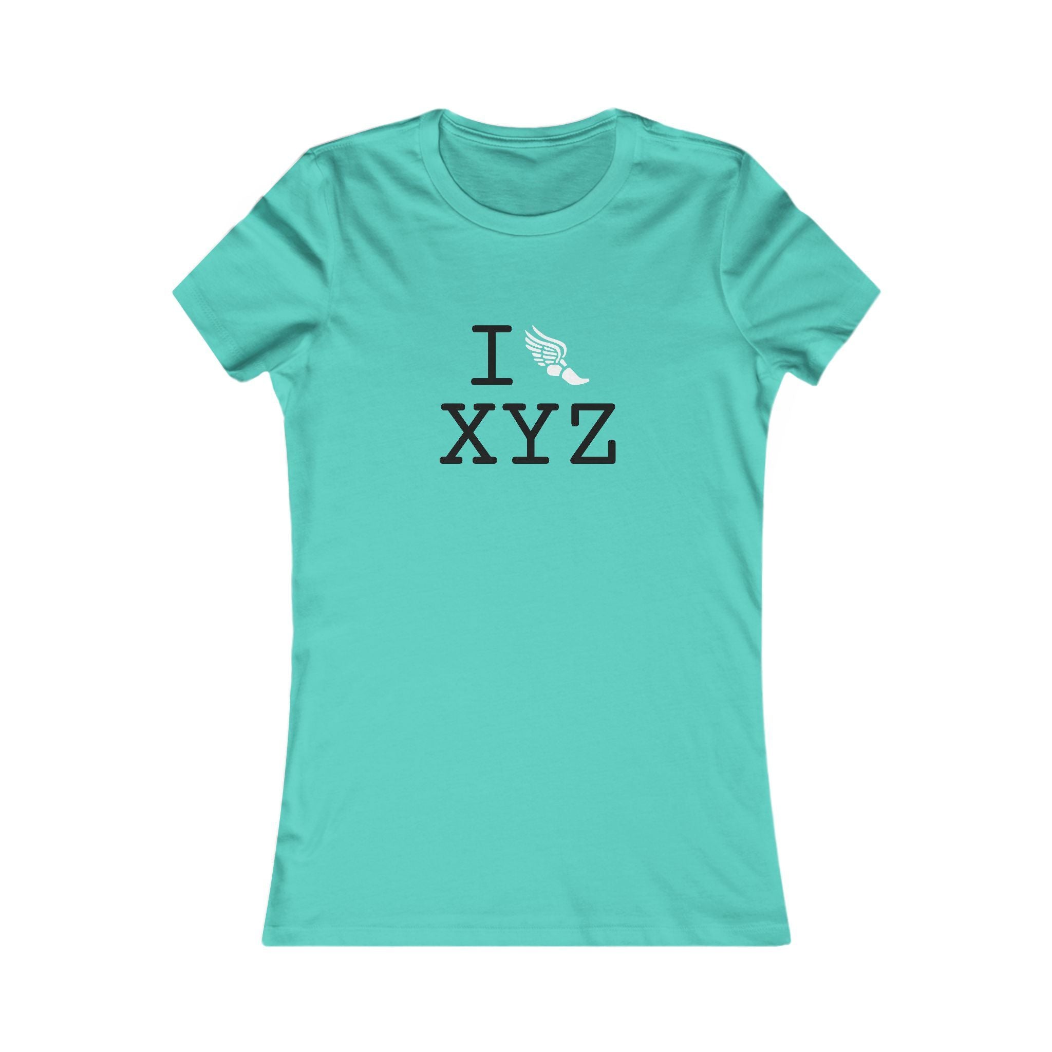 I Run ___ women's T, white logo