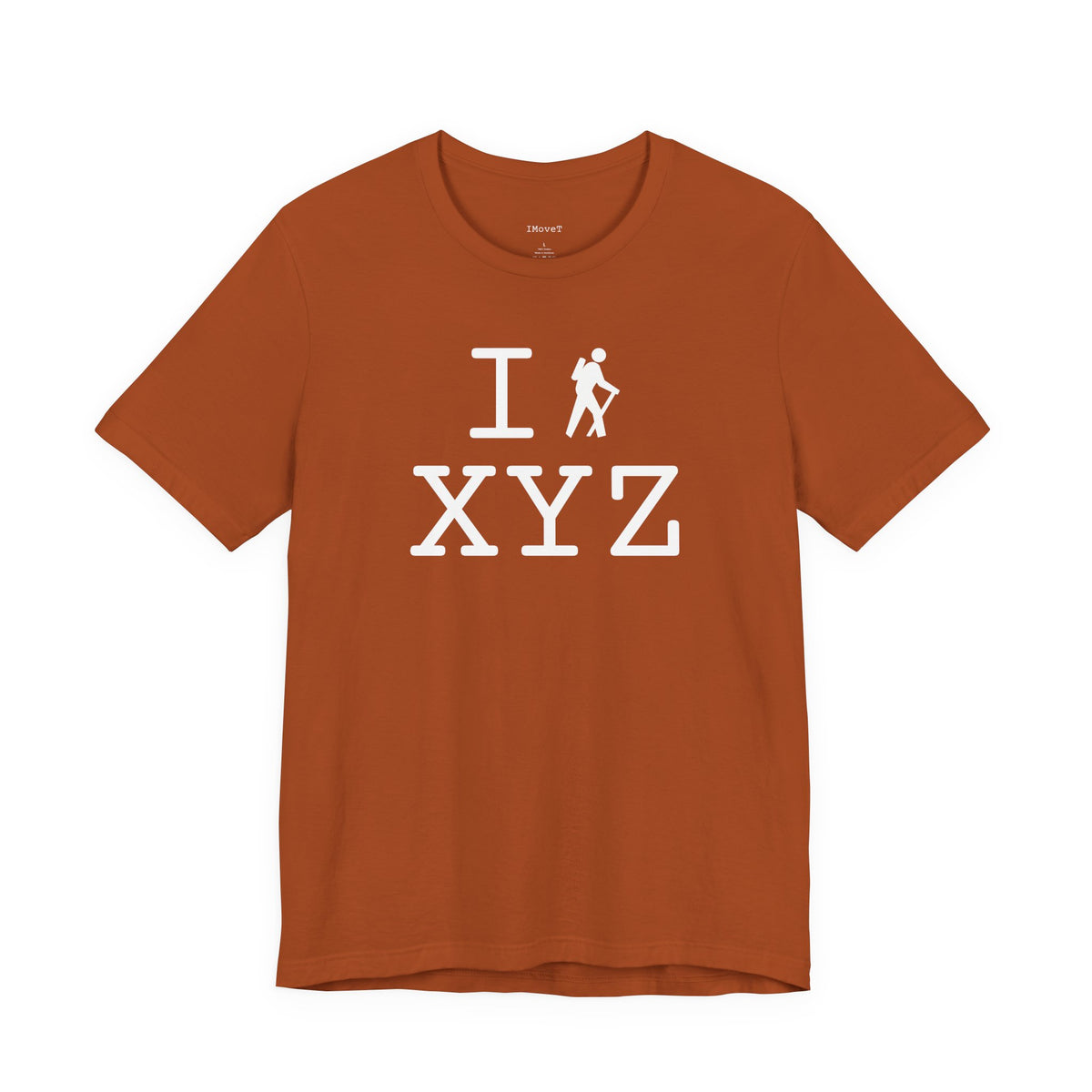 I Hike unisex T, white hiker