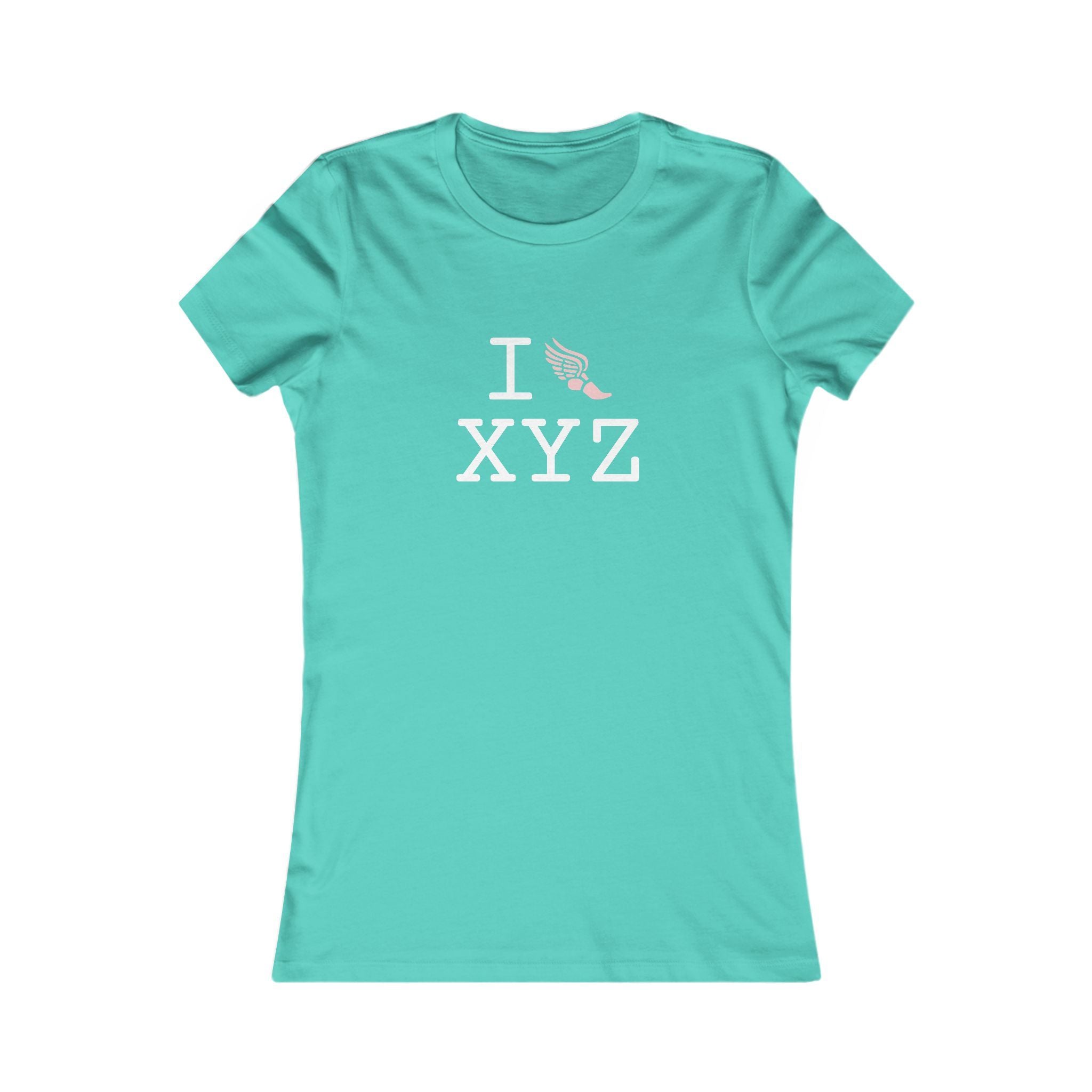 I Run ___ women's T, pink logo