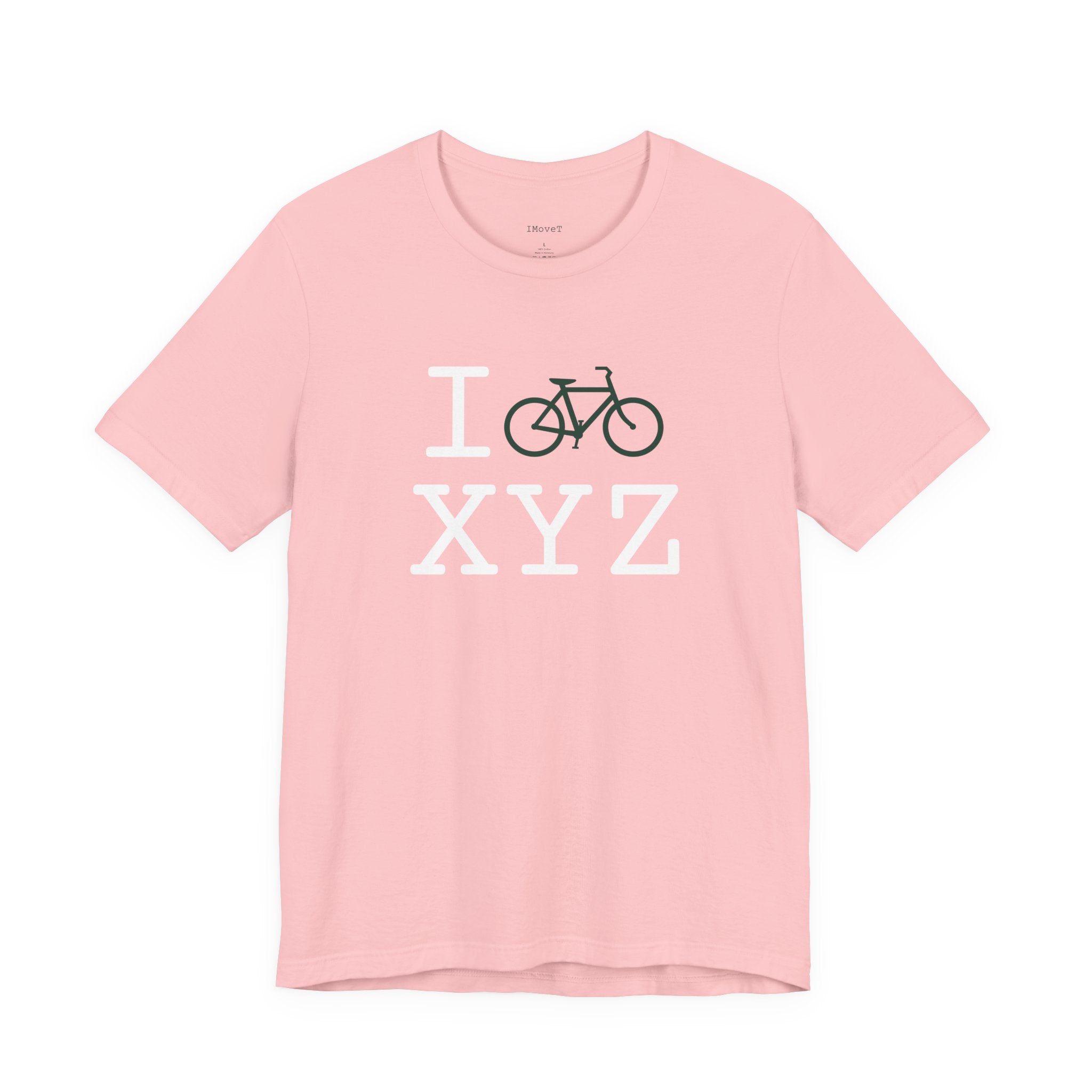 I Bike ___ unisex T, dark green bike