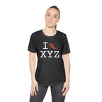 I Run women's athletic T, red logo
