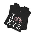 I Bike unisex T, pink bike
