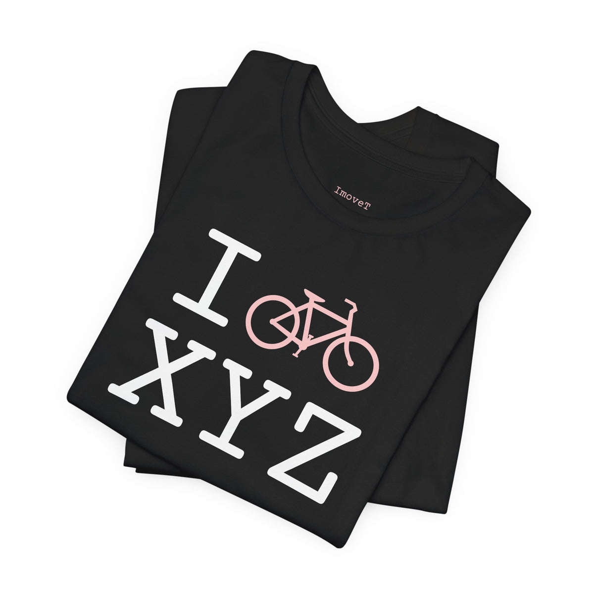I Bike unisex T, pink bike