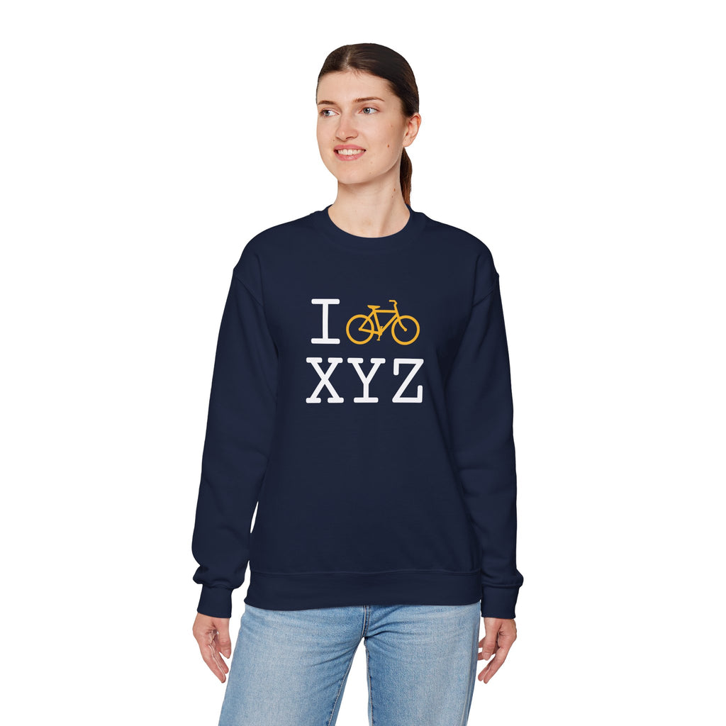I Bike sweatshirt, yellow bike