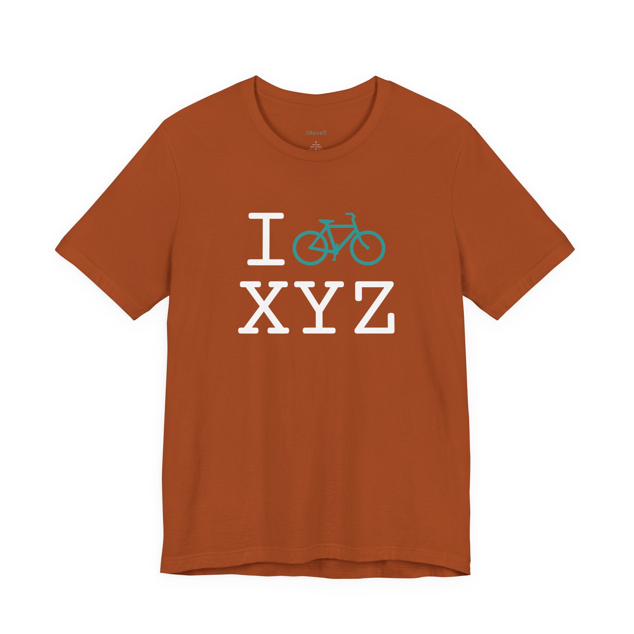 I Bike ___ unisex T, teal bike