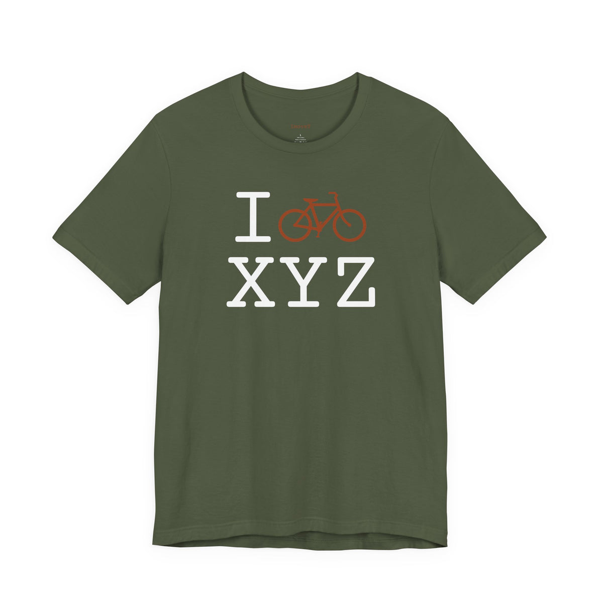 I Bike unisex T, dark orange bike