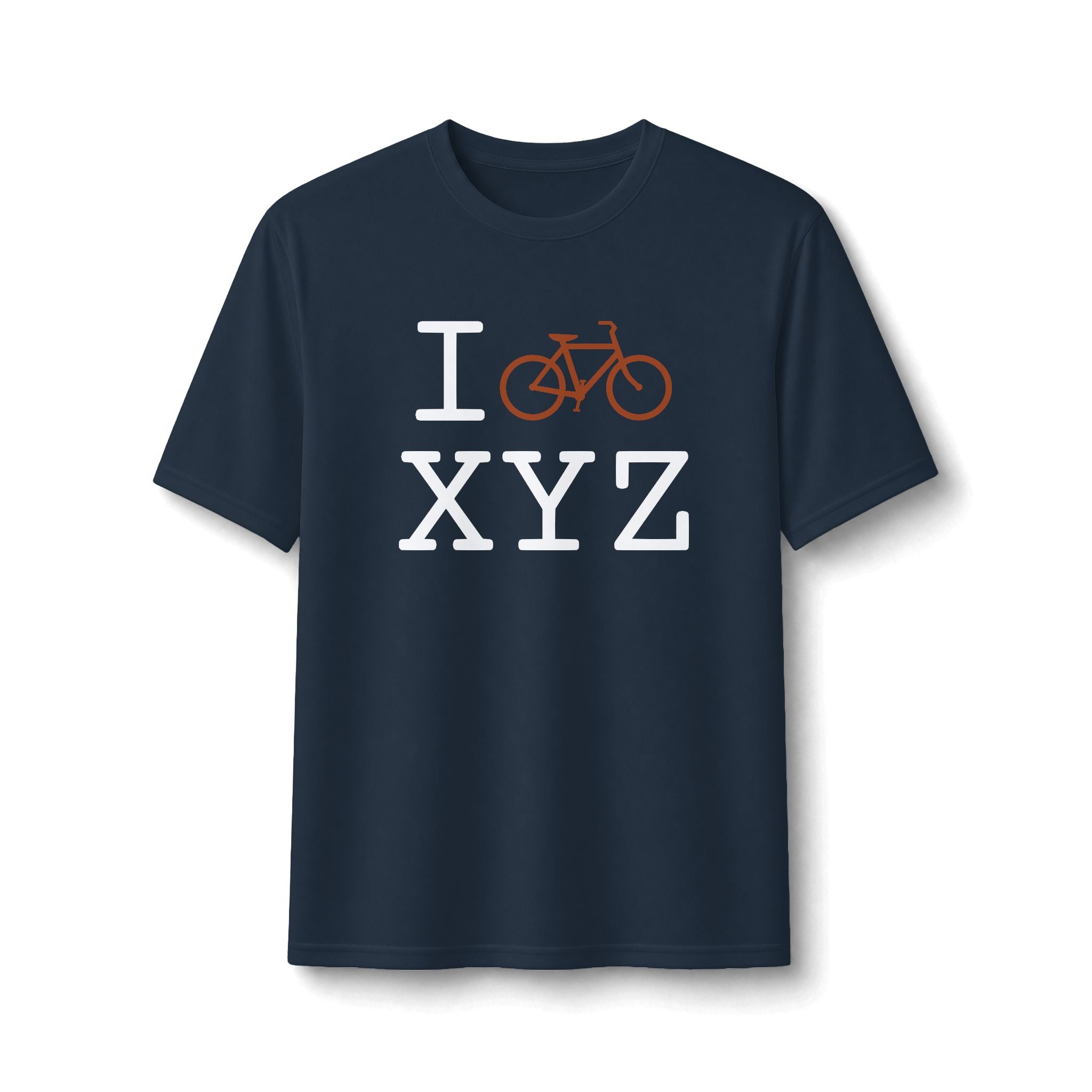 "I Bike ___" athletic T, autumn bike