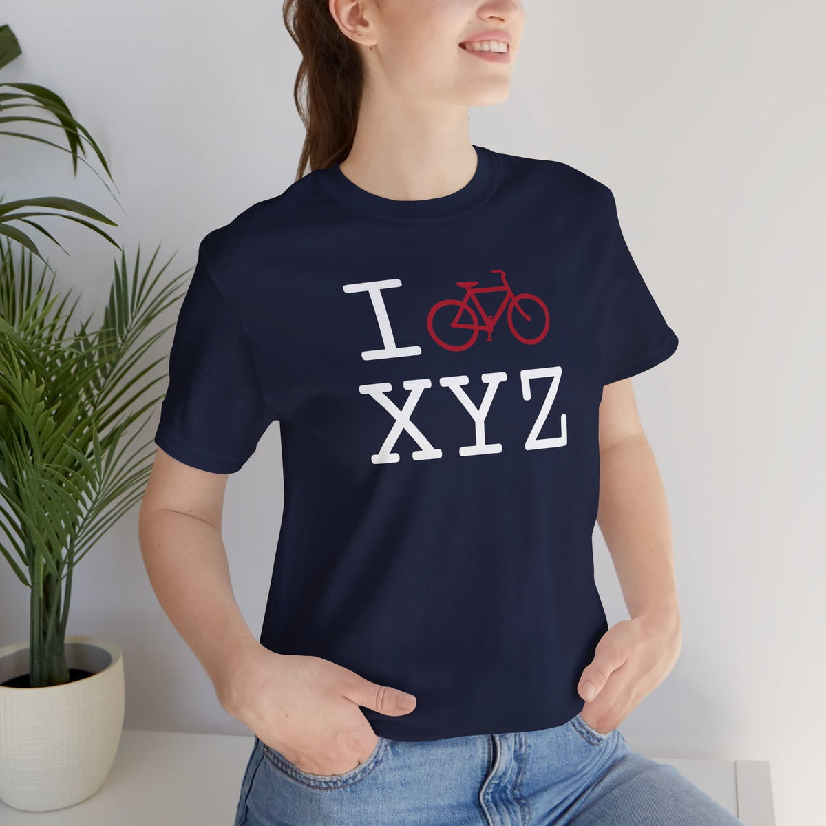 I Bike unisex T, crimson bike