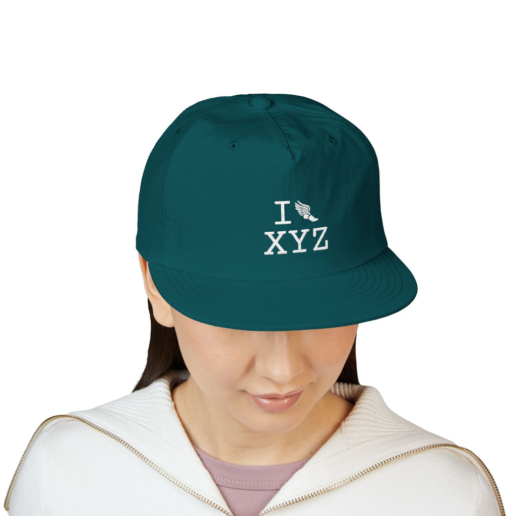 I Run athletic hat, white logo