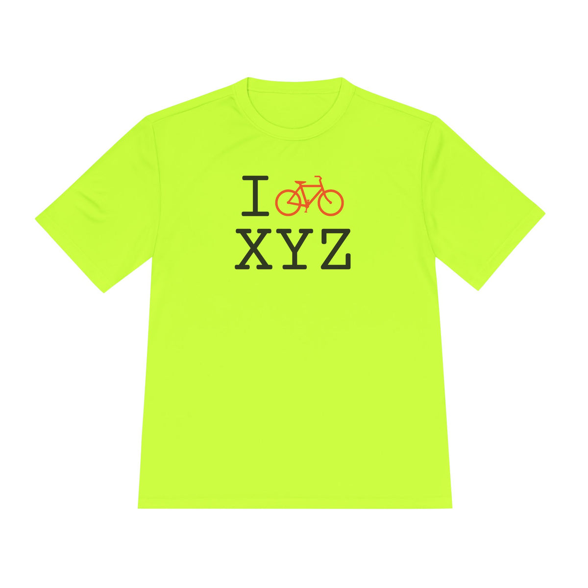 I Bike athletic T, orange bike