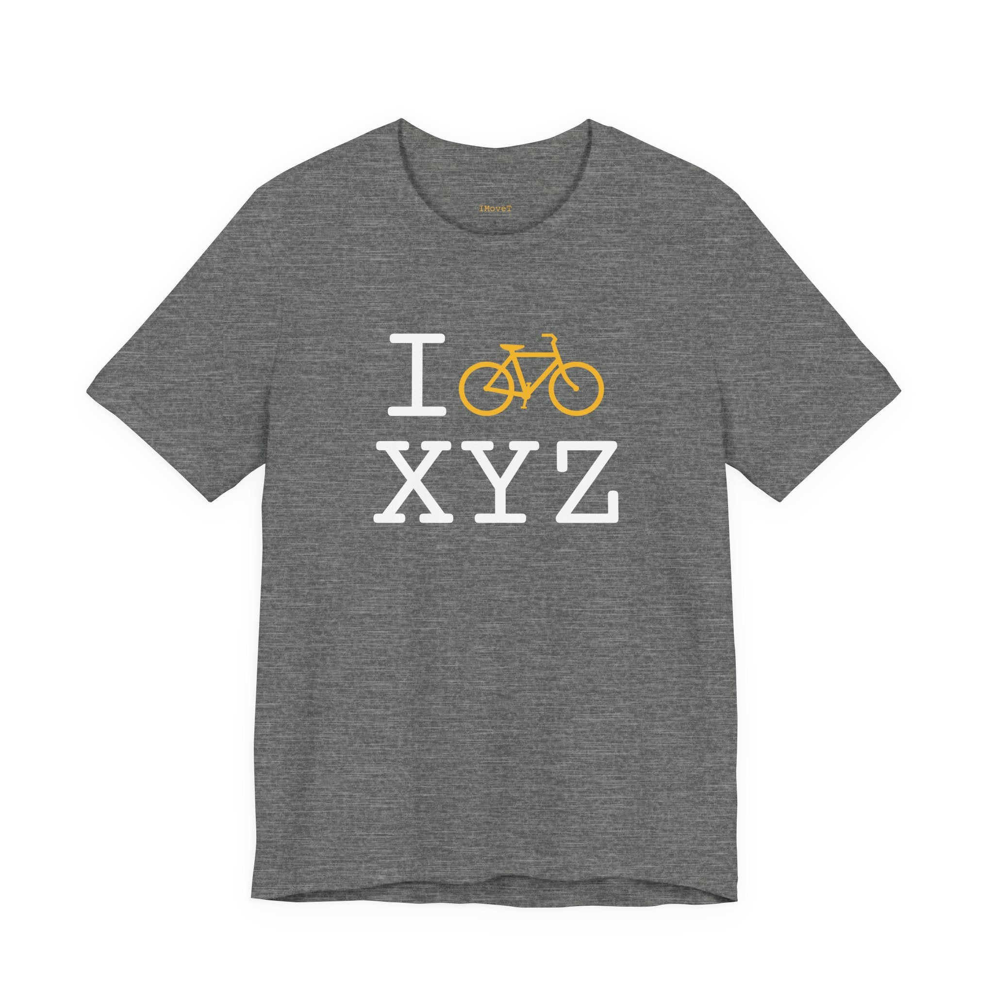 I Bike ___ unisex T, yellow bike