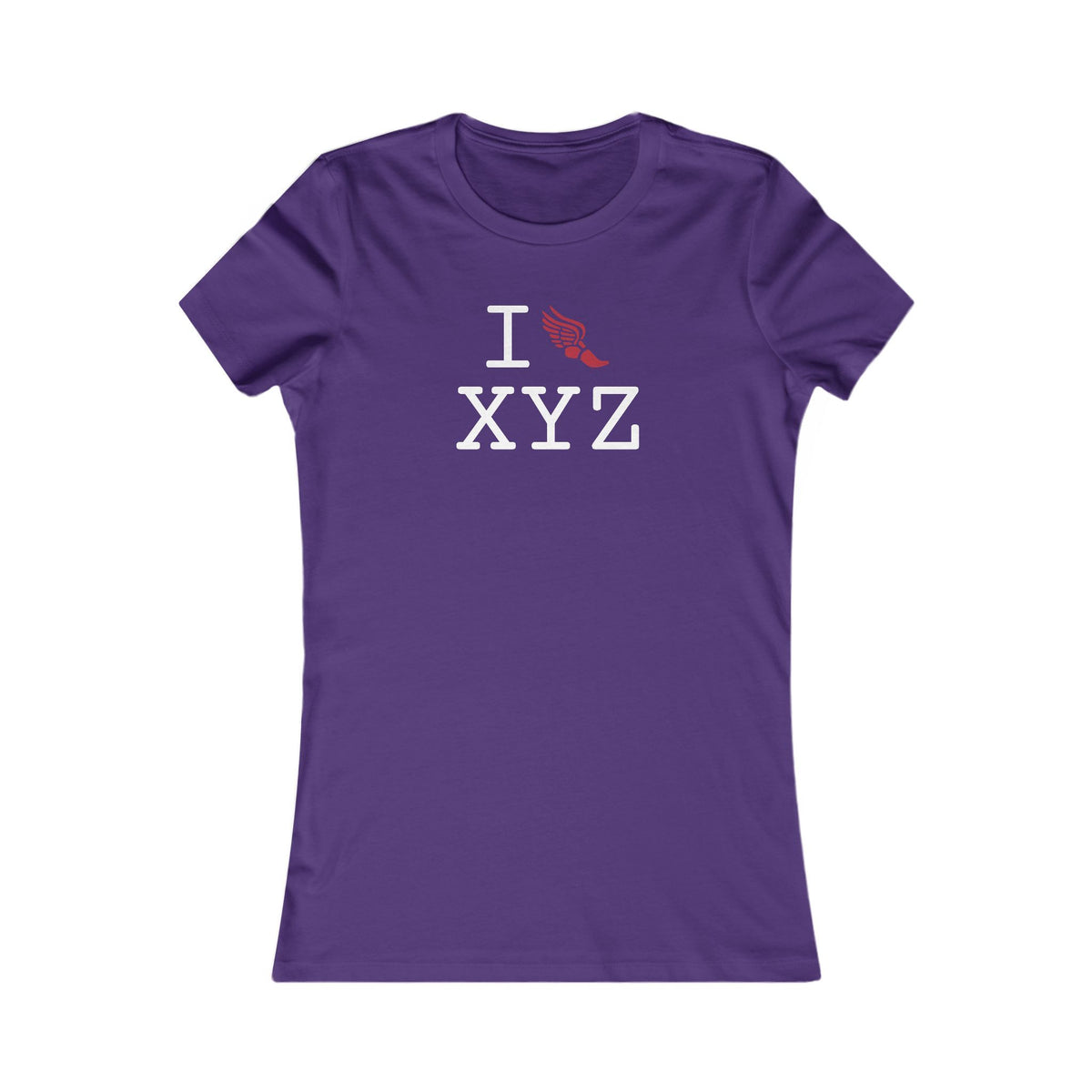 I Run women's T, red logo