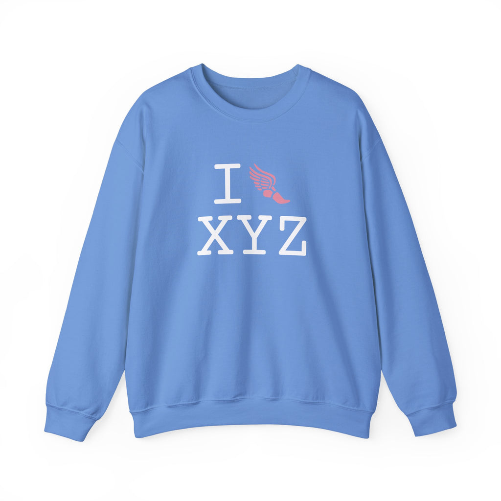 I Run sweatshirt, pink logo