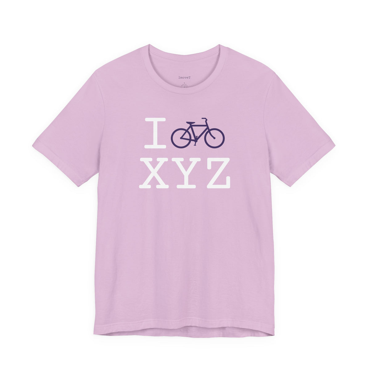 I Bike unisex T, purple bike