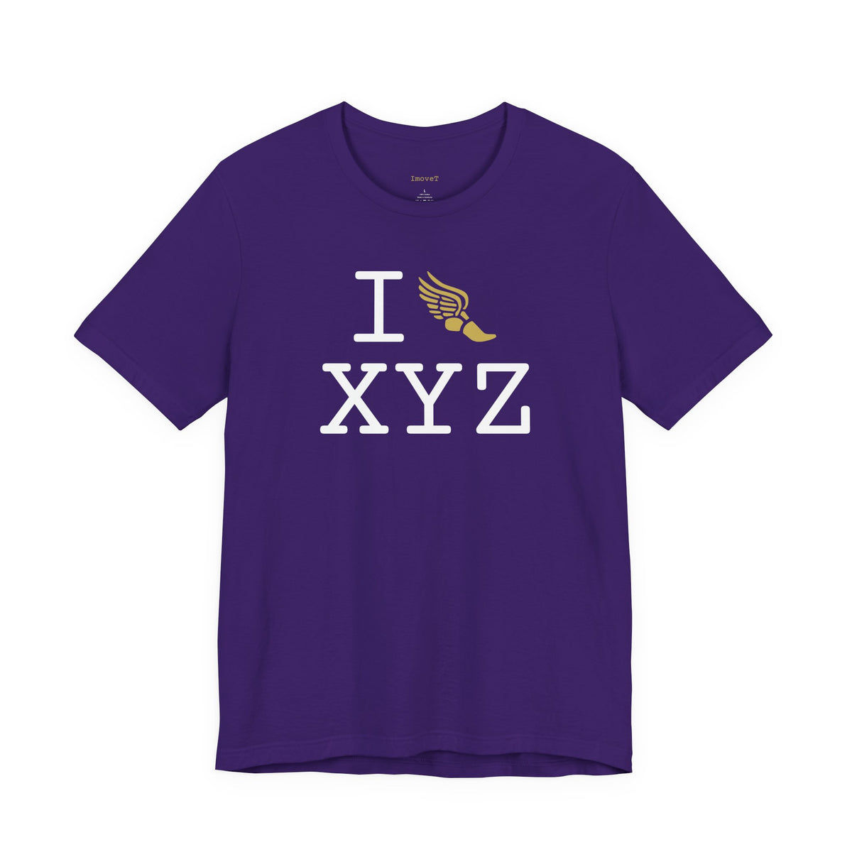 I Run unisex T, gold logo