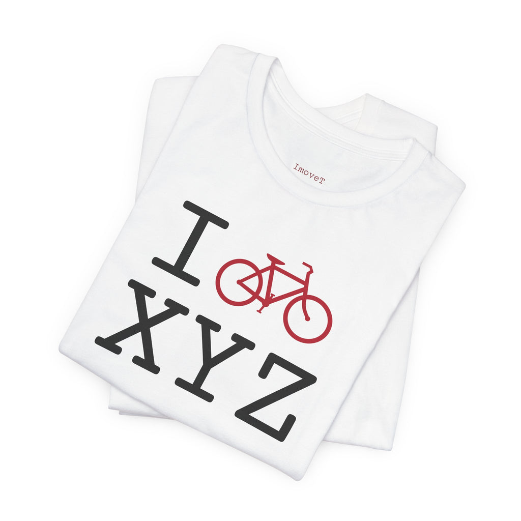 I Bike unisex T, crimson bike