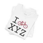 I Bike unisex T, crimson bike