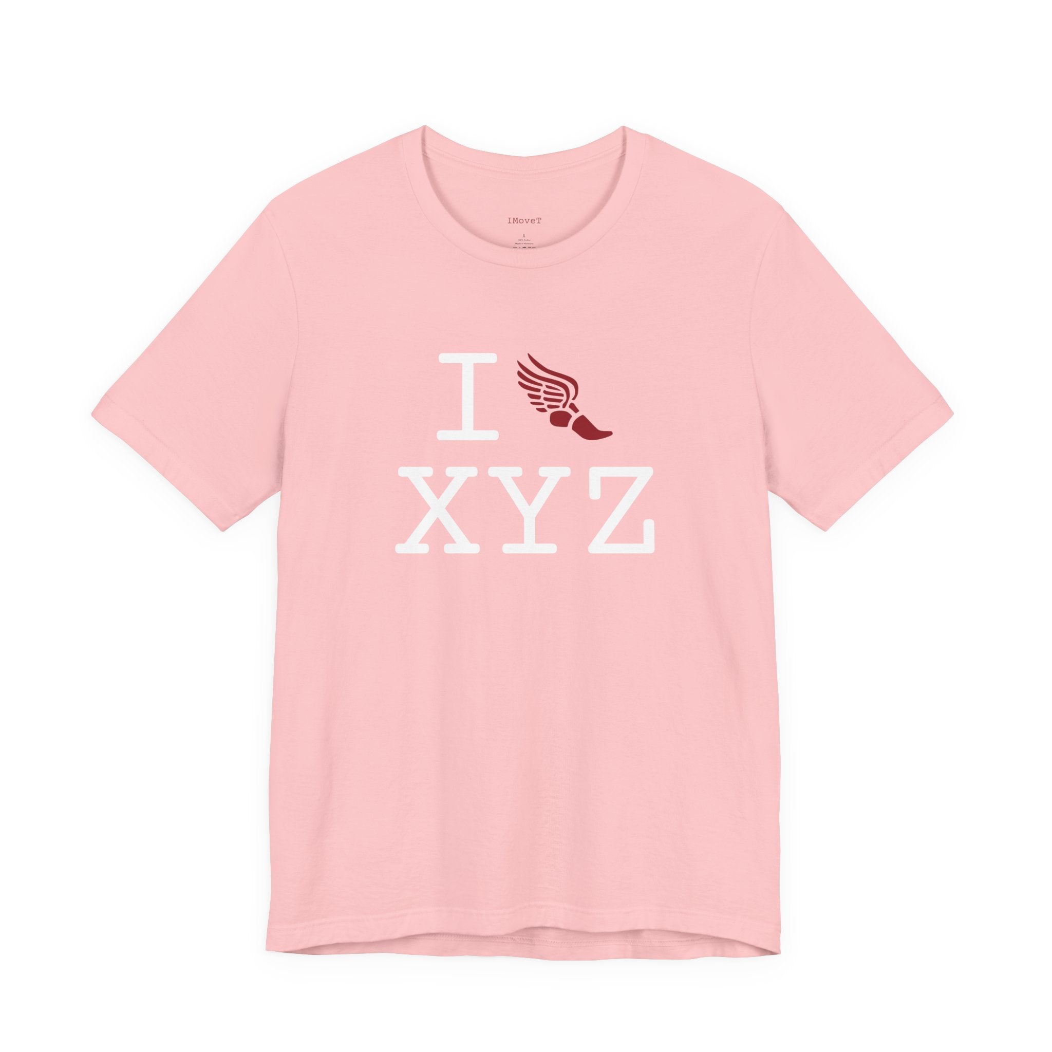 I Run ___ unisex T, crimson logo