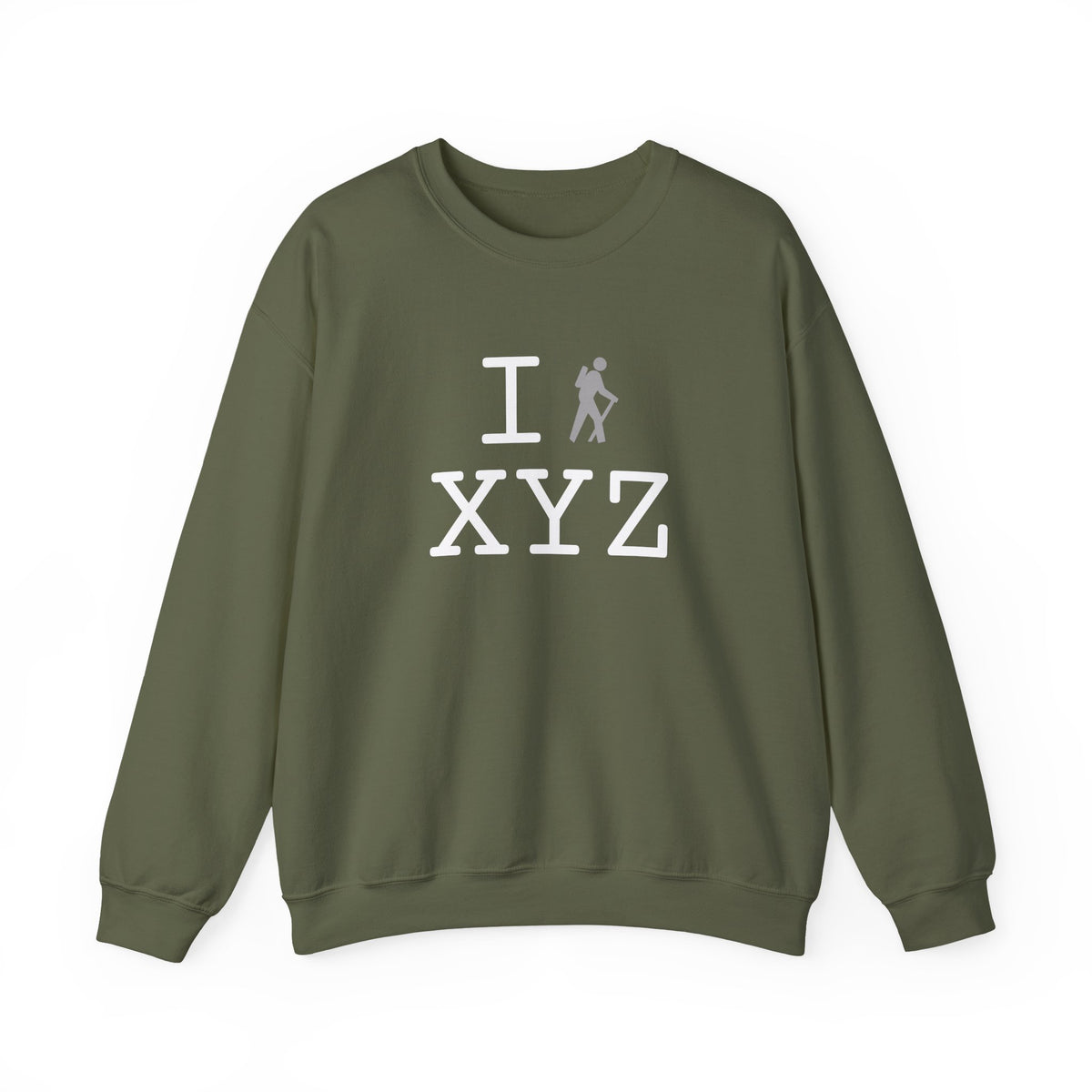 I Hike sweatshirt, grey hiker