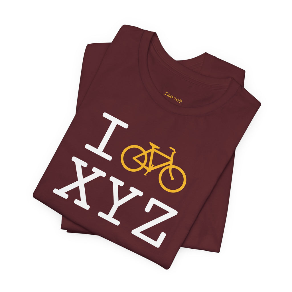 I Bike unisex T, yellow bike