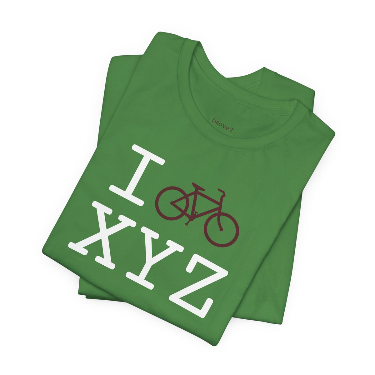 I Bike unisex T, maroon bike