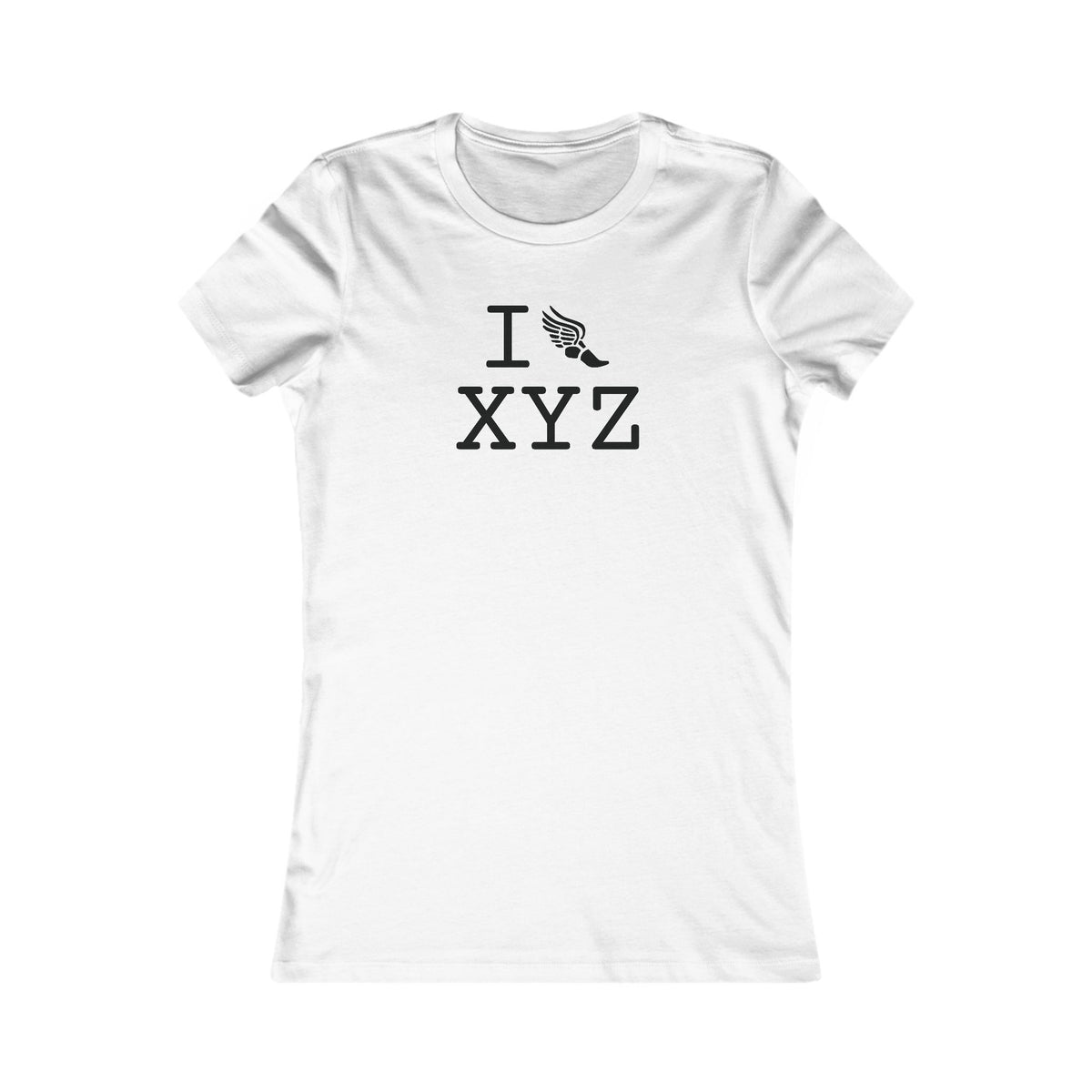 I Run women's T, black logo