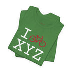 I Bike unisex T, crimson bike