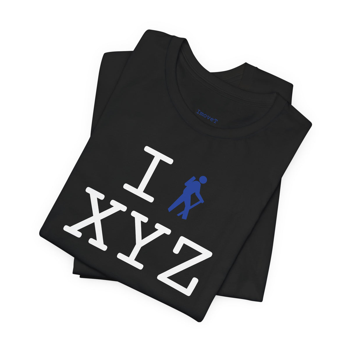 I Hike unisex T, blue hiker
