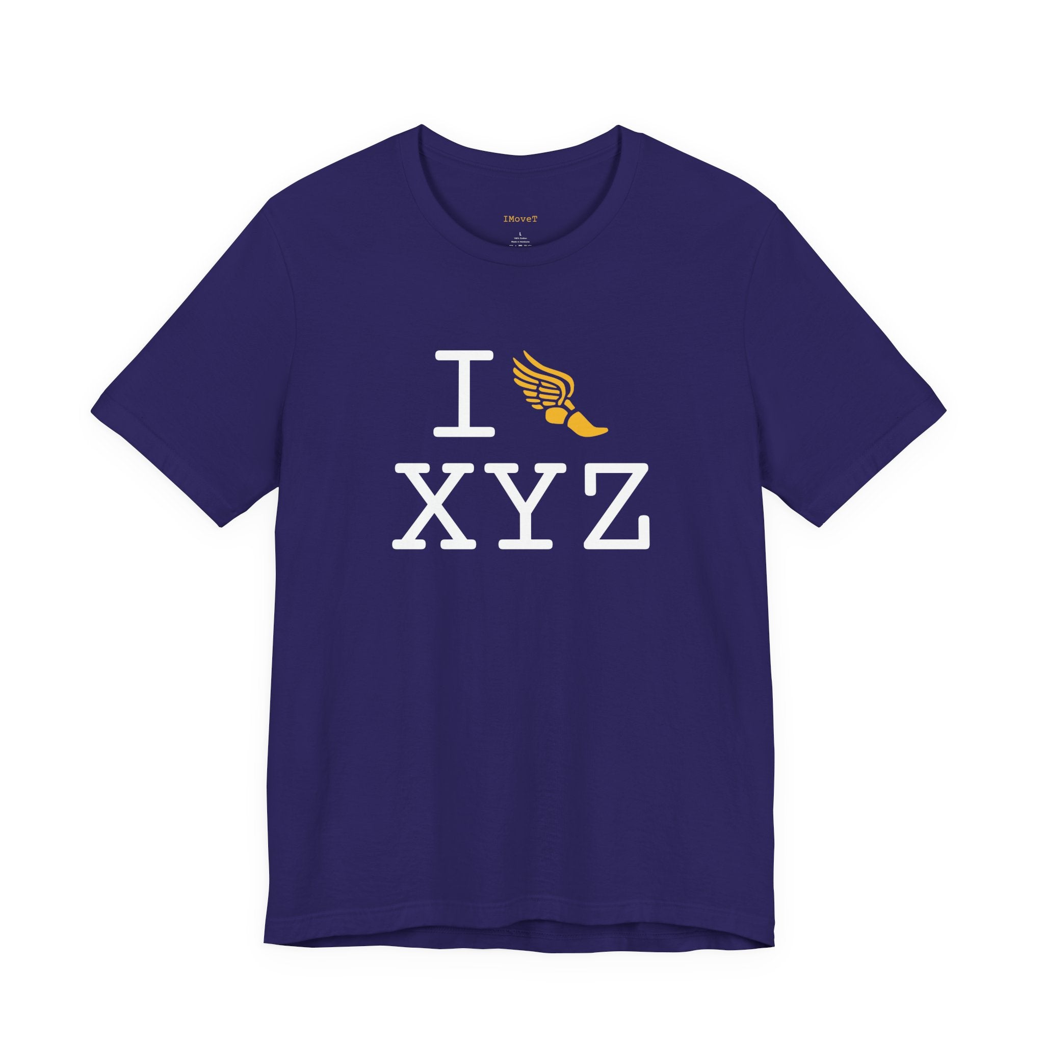 I Run ___ unisex T, yellow logo