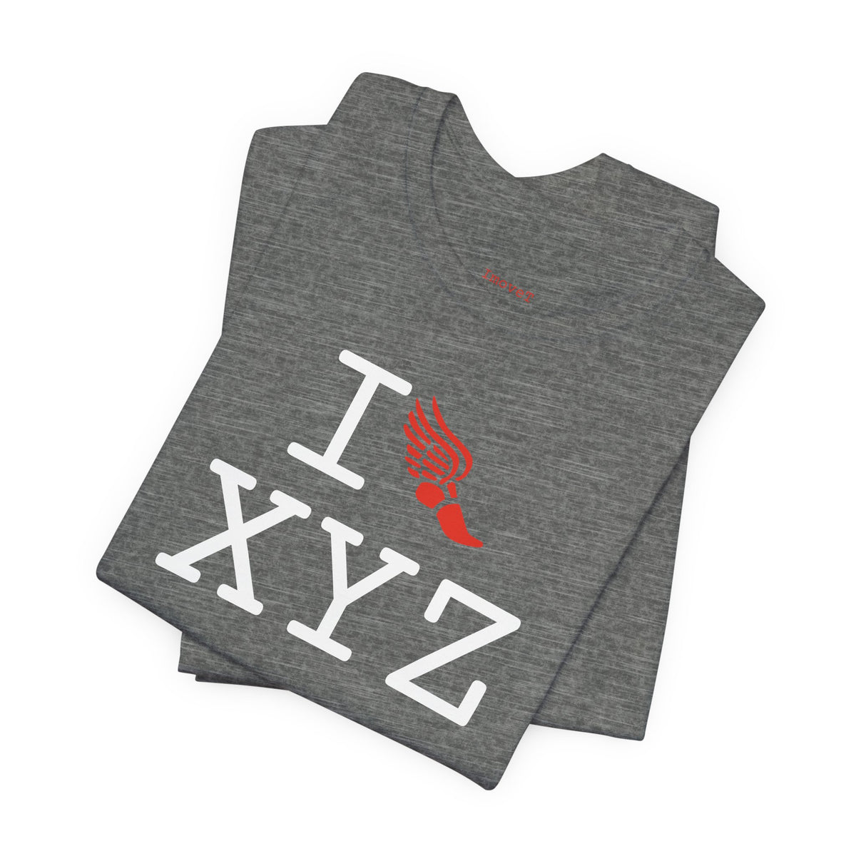 I Run unisex T, red logo