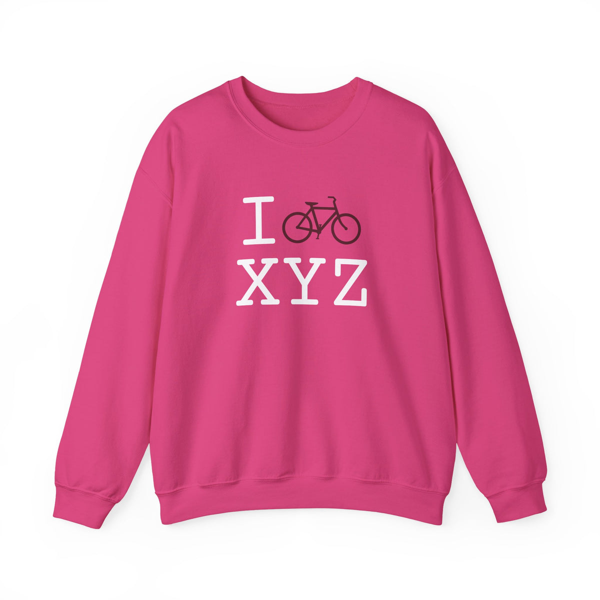 I Bike sweatshirt, maroon bike