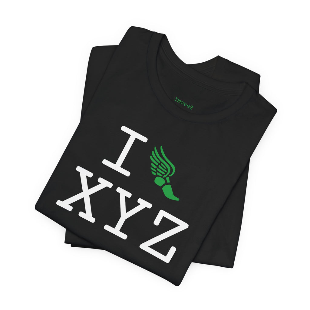 I Run unisex T, green logo
