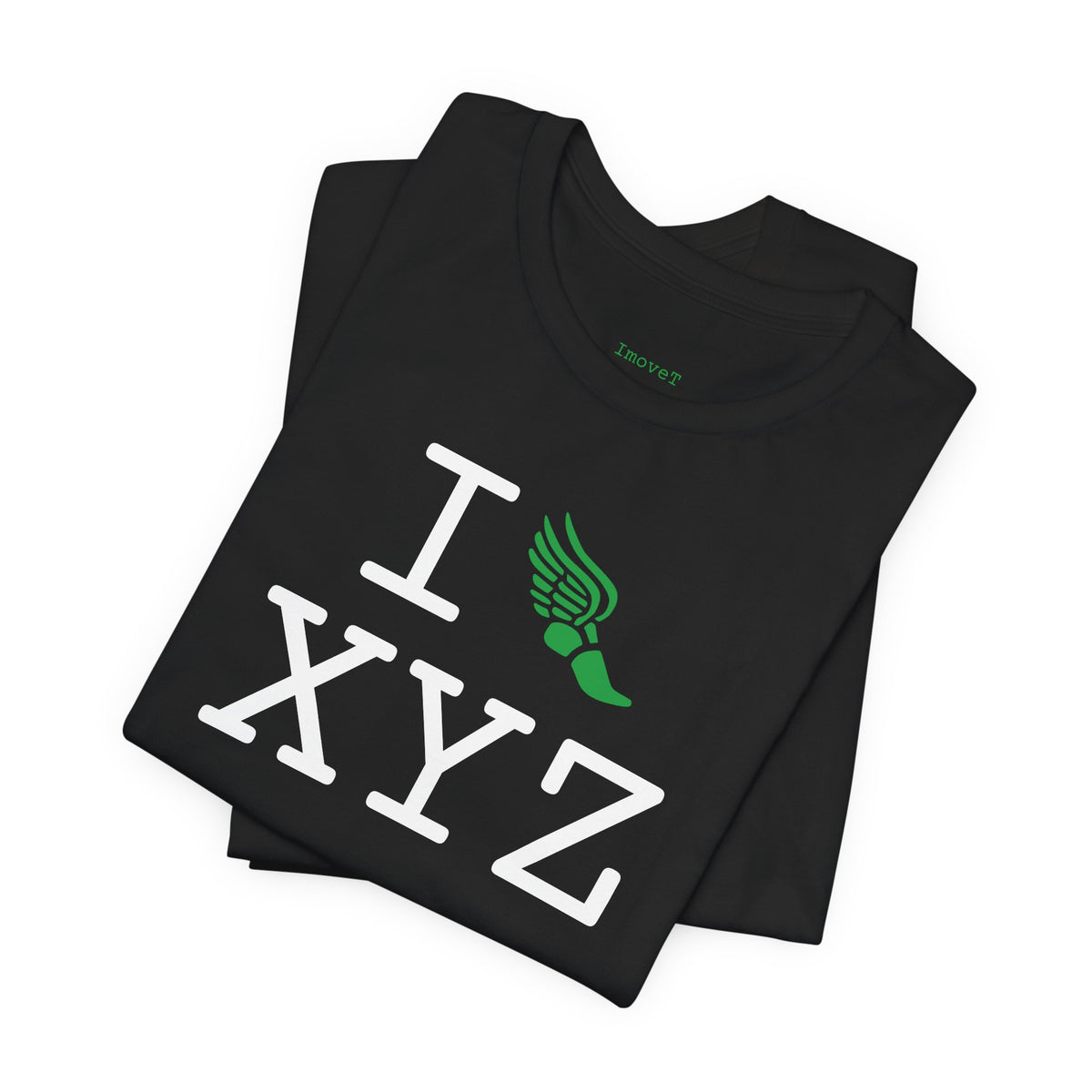 I Run unisex T, green logo