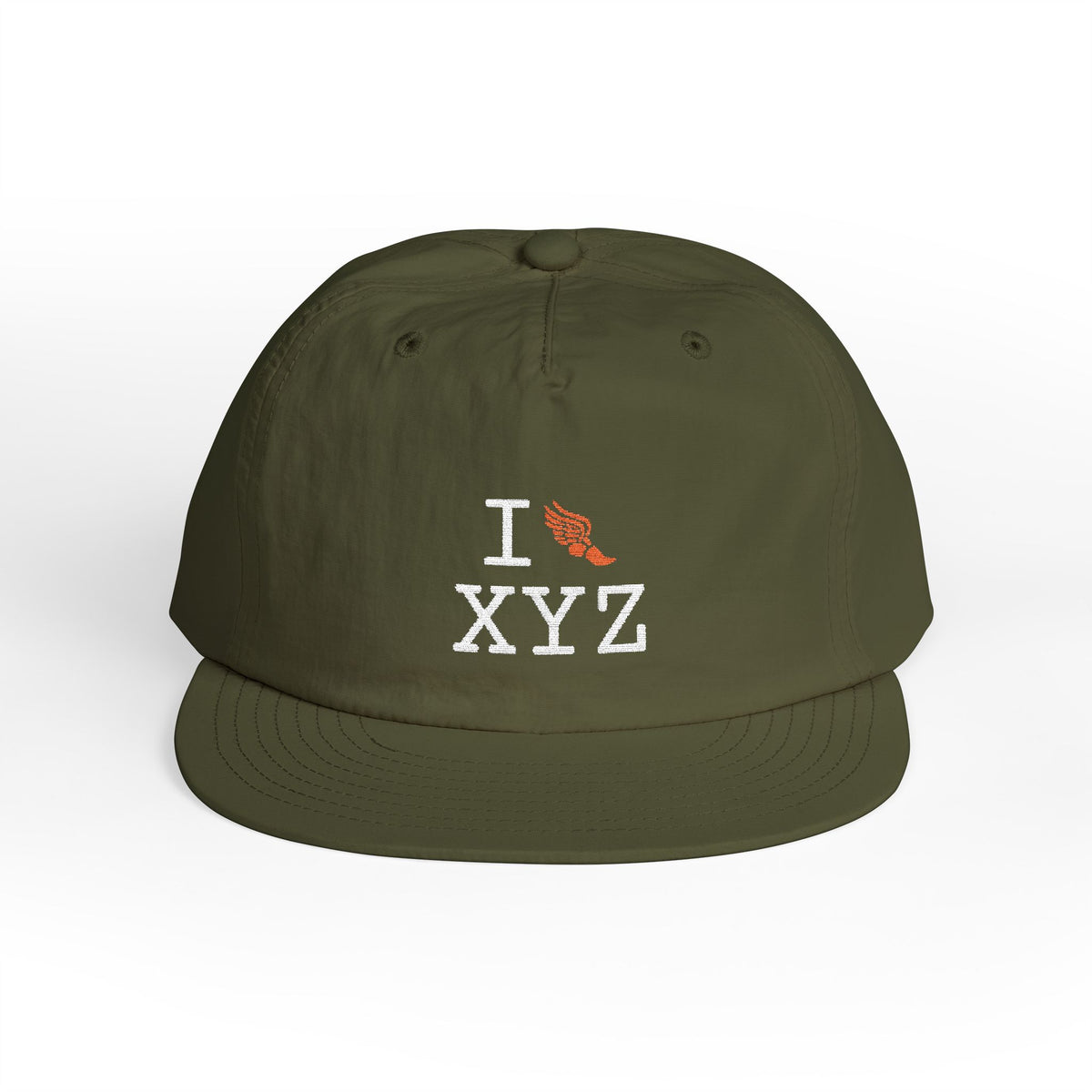 I Run athletic hat, orange logo