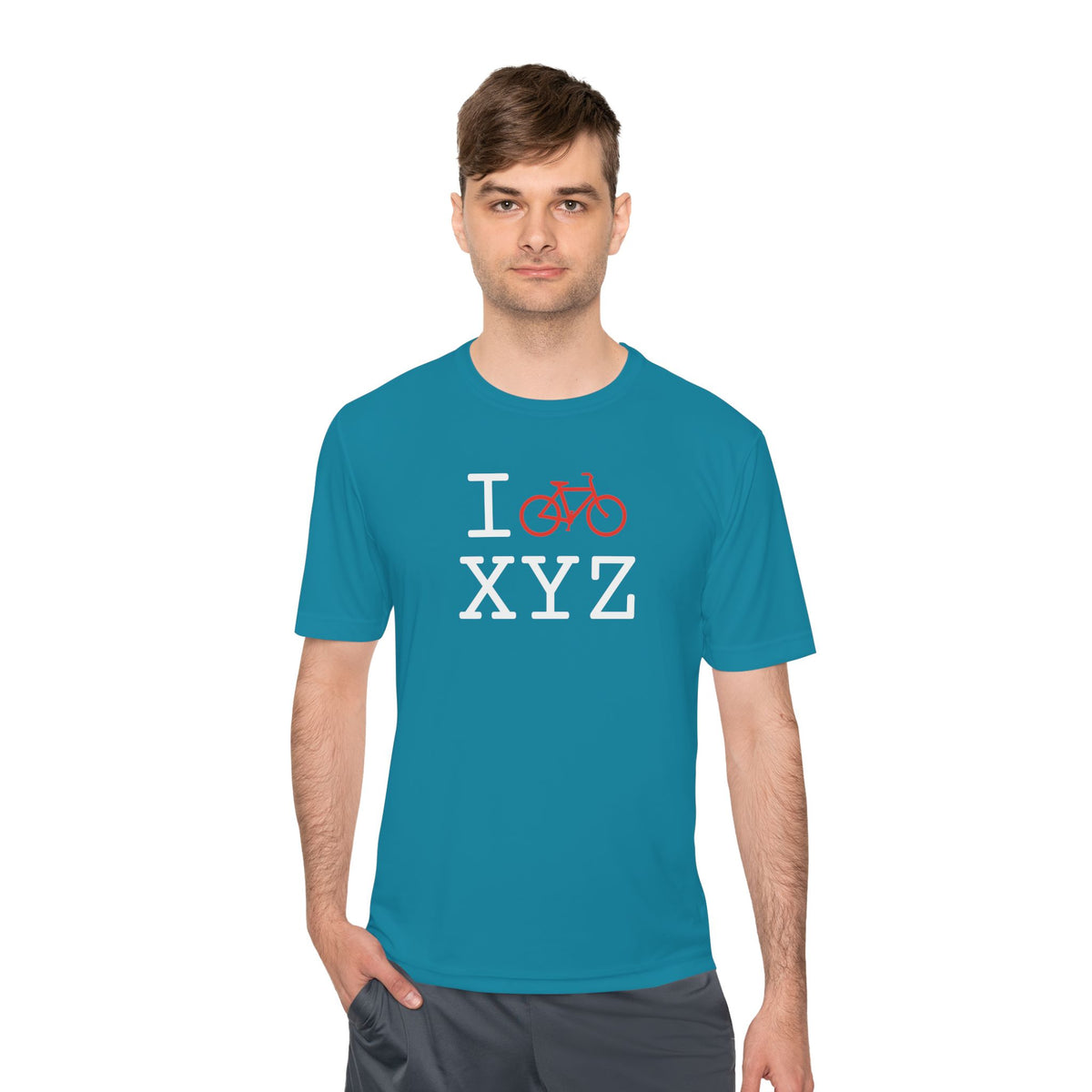 I Bike athletic T, red bike