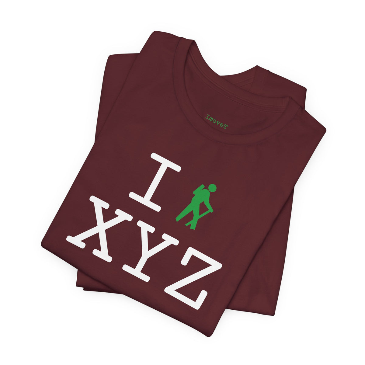 I Hike unisex T, green hiker