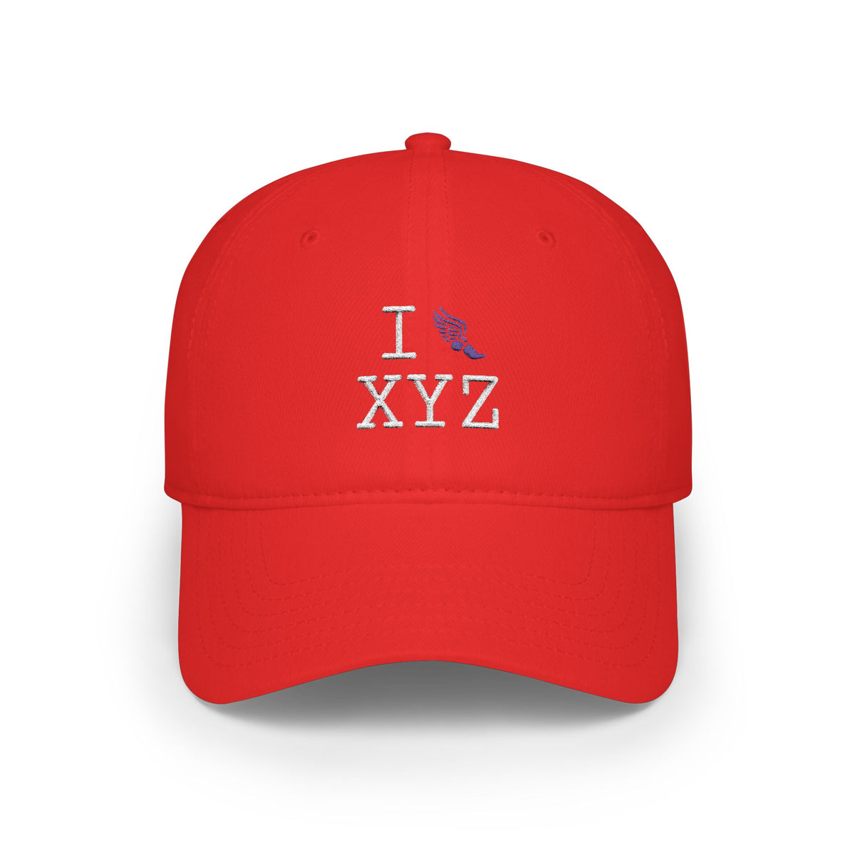 I Run baseball cap, purple logo