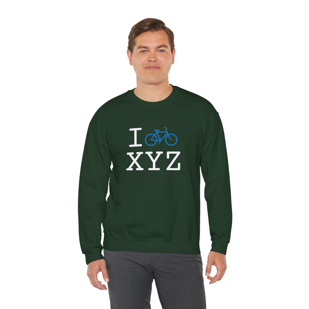 I Bike sweatshirt, light blue bike