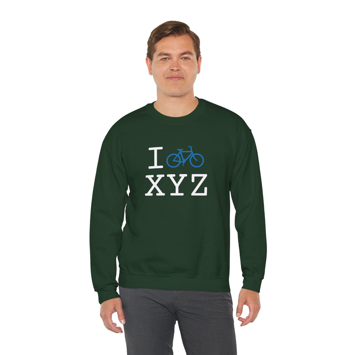 I Bike sweatshirt, light blue bike