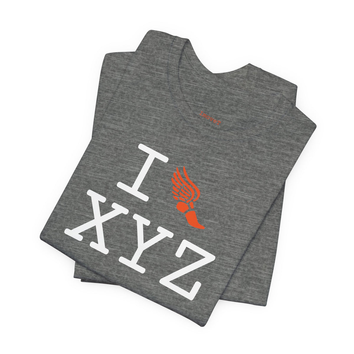 I Run unisex T, orange logo