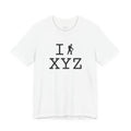I Hike ___ unisex T, black hiker