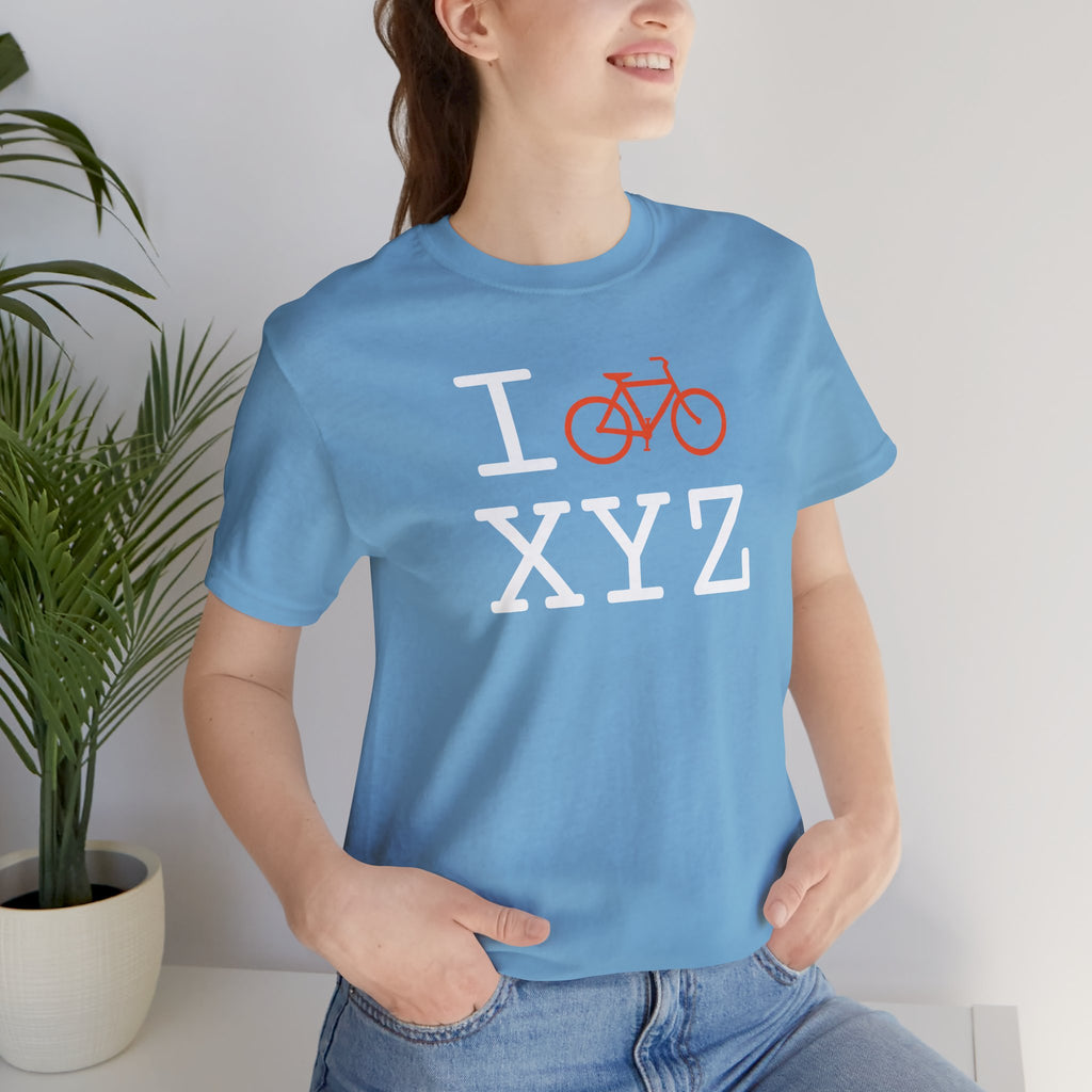 I Bike unisex T, orange bike