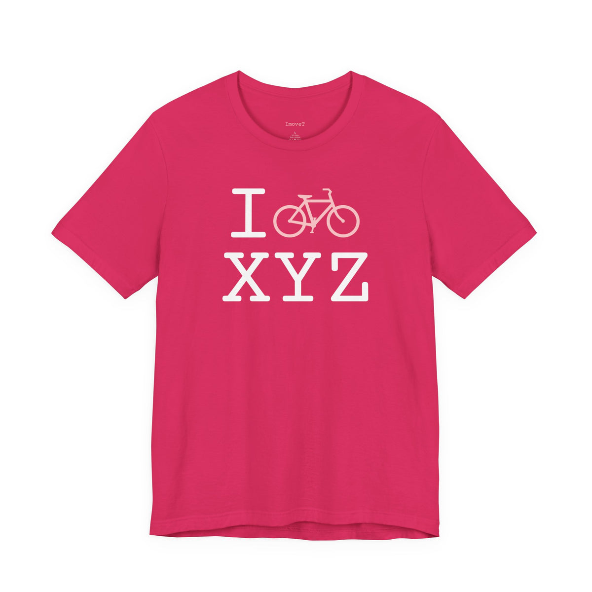 I Bike unisex T, pink bike